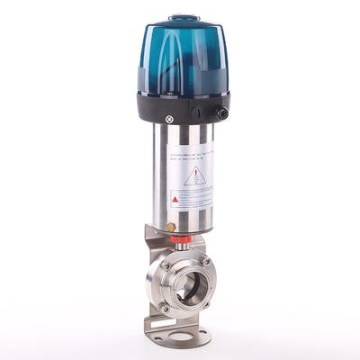 卫生级夹紧蝶阀，带气动执行器和控制箱